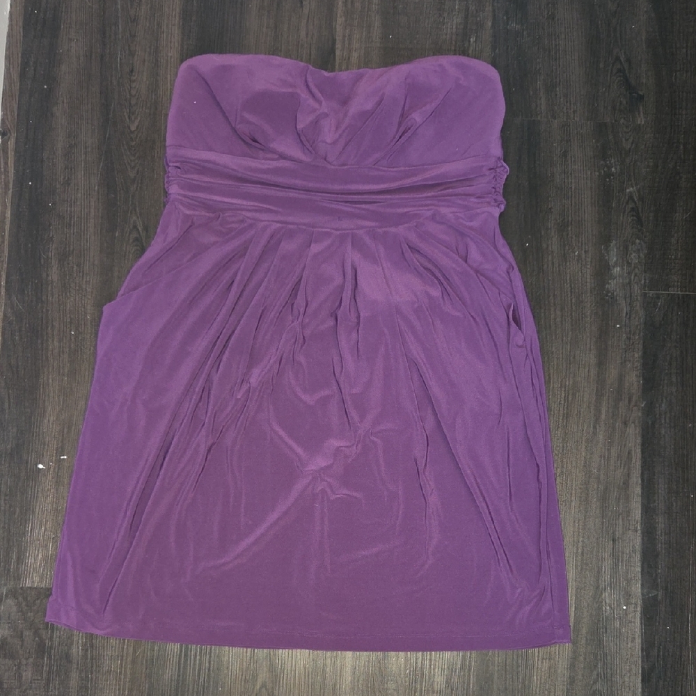 Chic Strapless Purple Dress